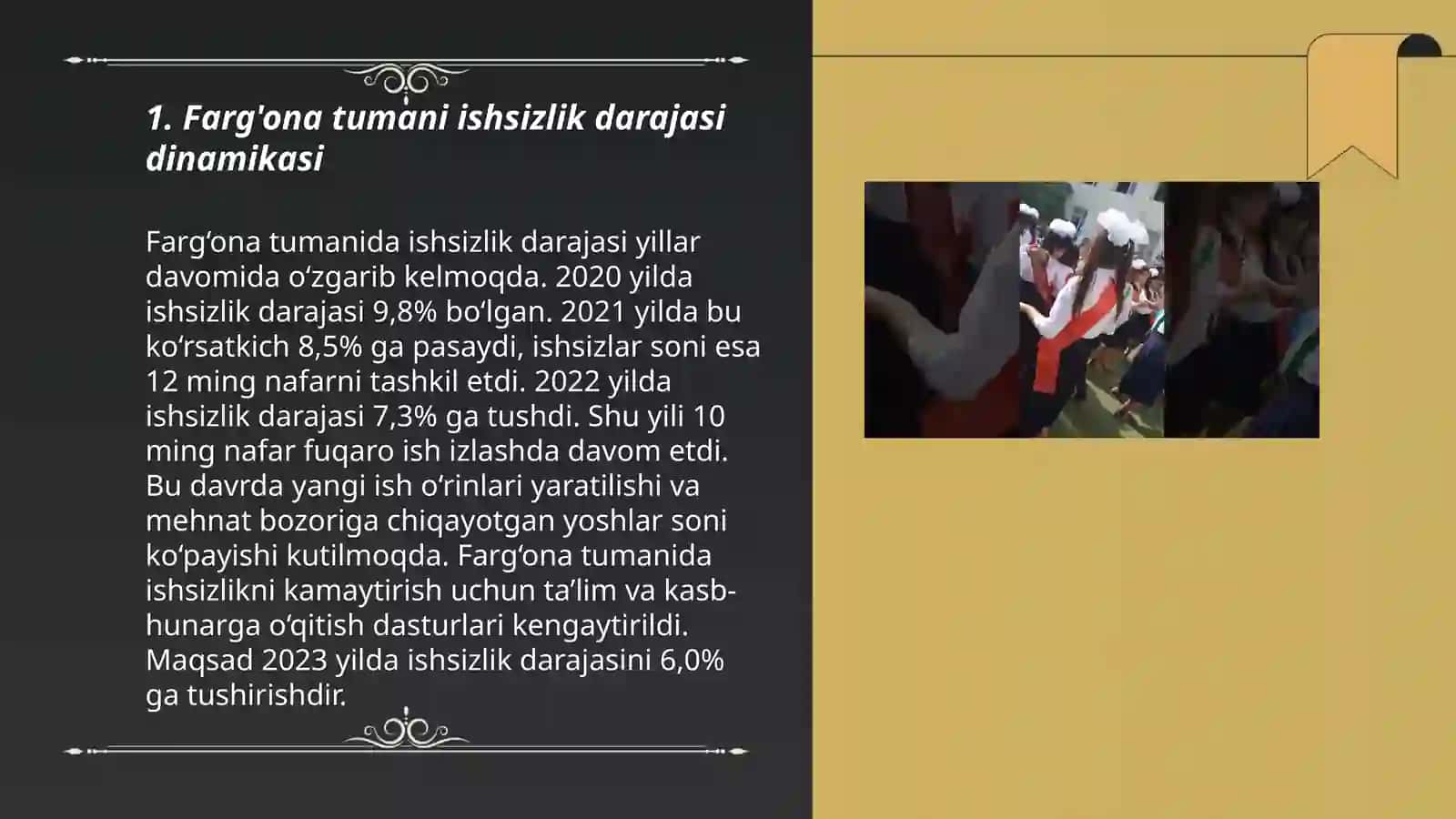 Farg'ona tumani ishsizlik darajasi ko'rsatkichlari 3