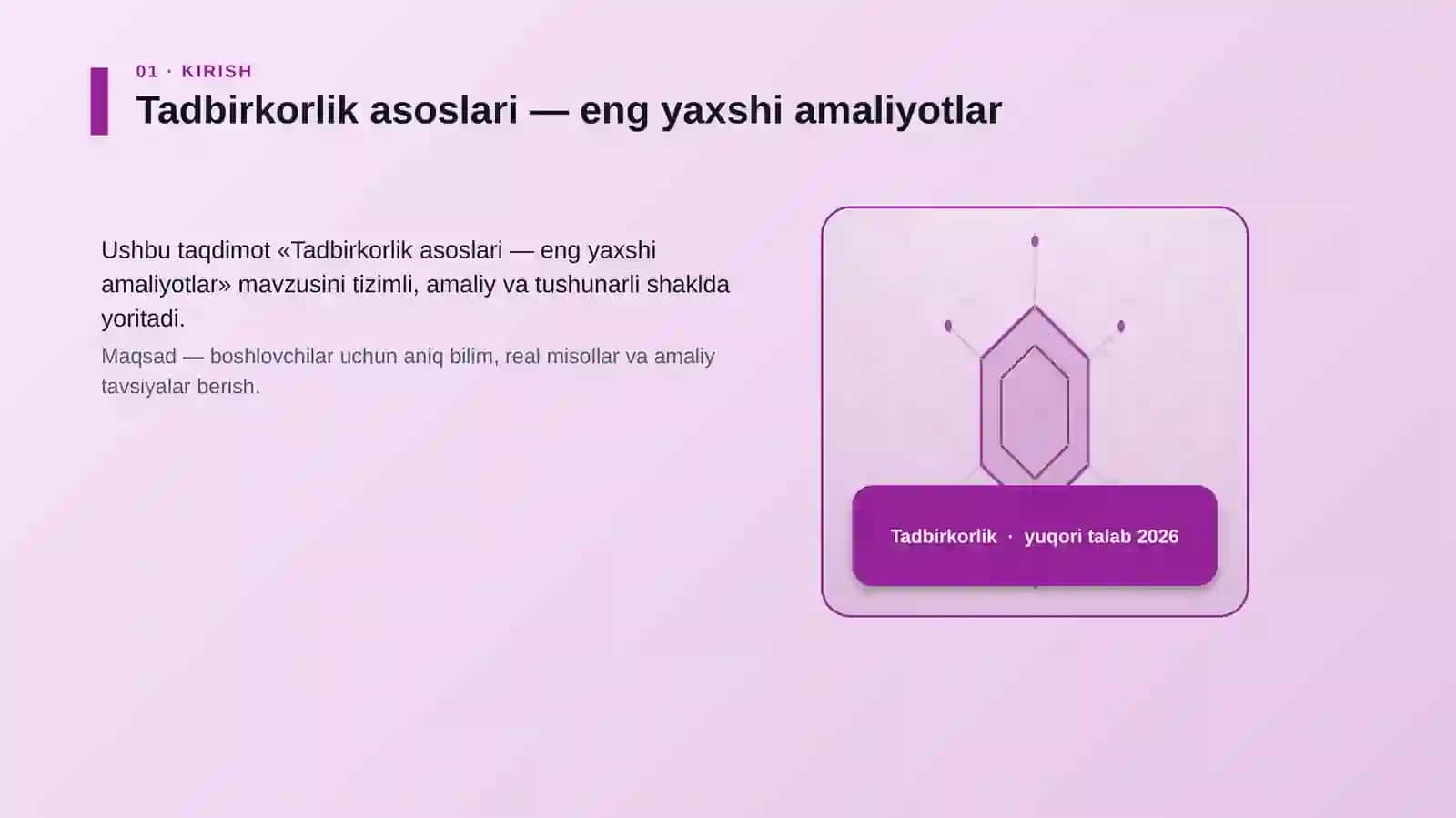 Tadbirkorlik asoslari — eng yaxshi amaliyotlar 3