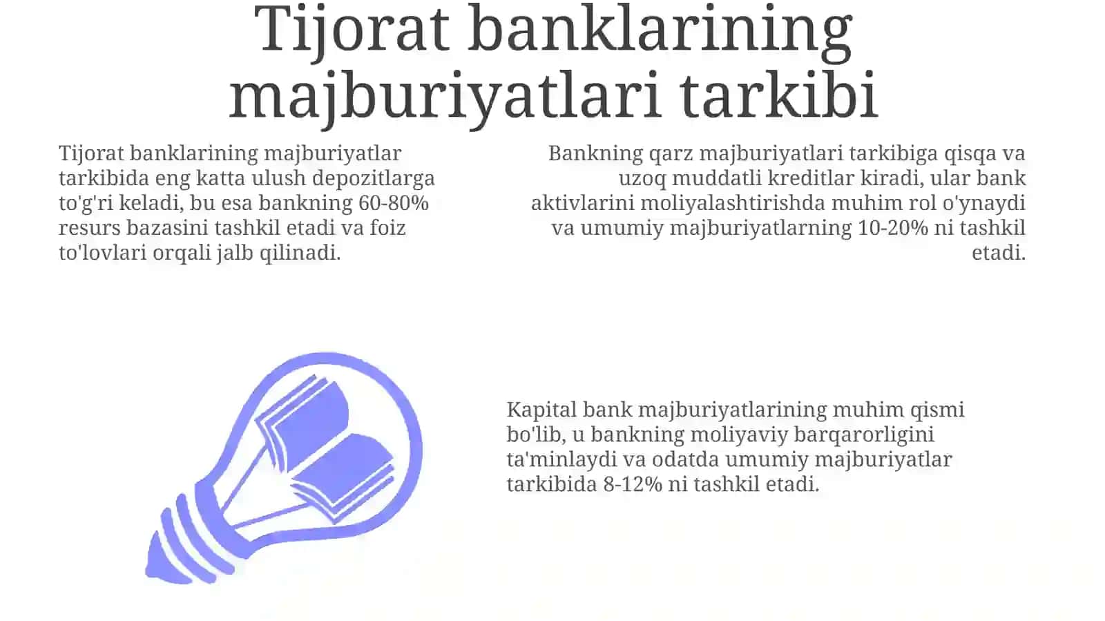 Tijorat banklarining passiv operatsiyalari 3