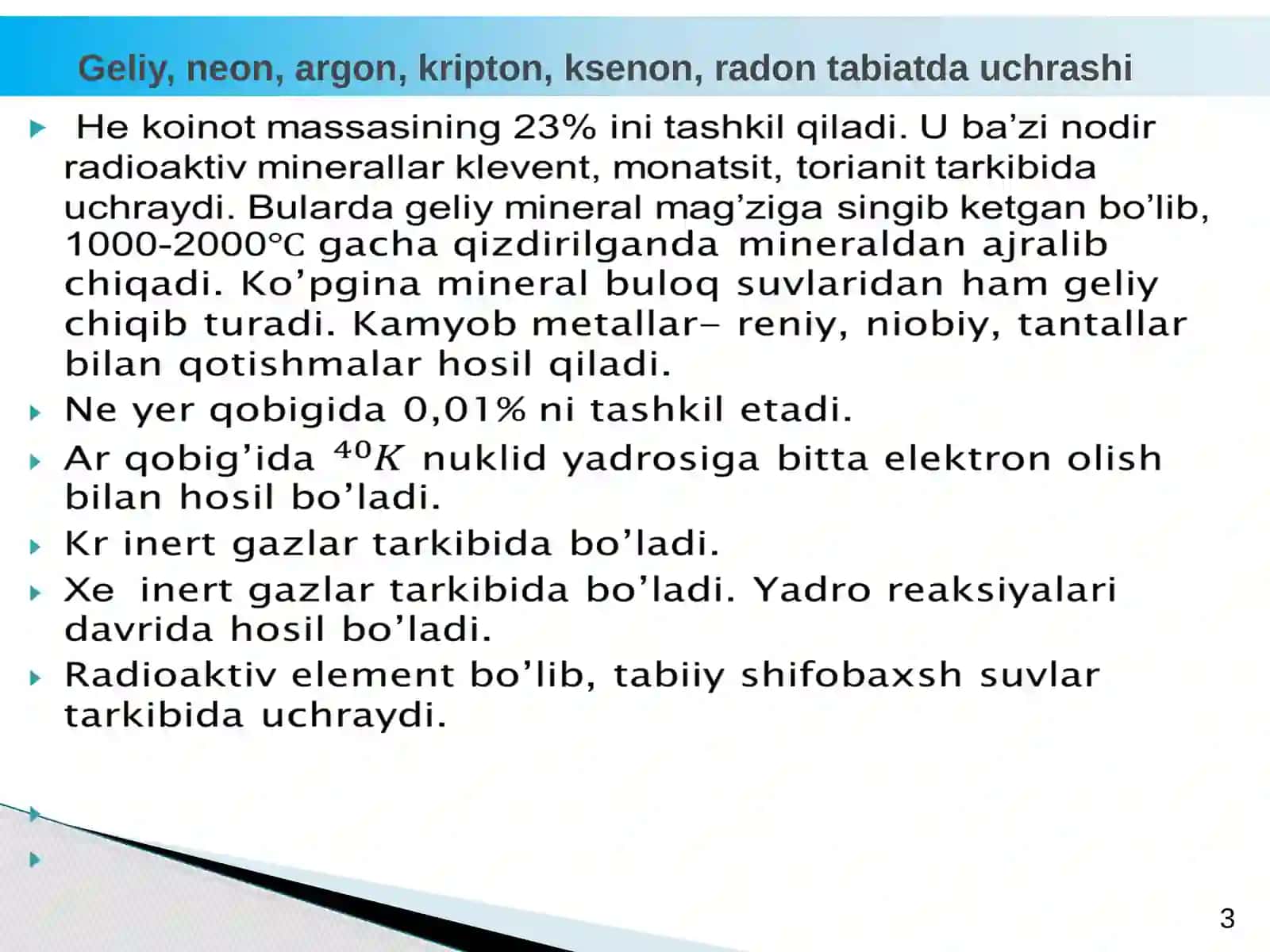 Davriy sistemaning VIII A guruh elementlari 3