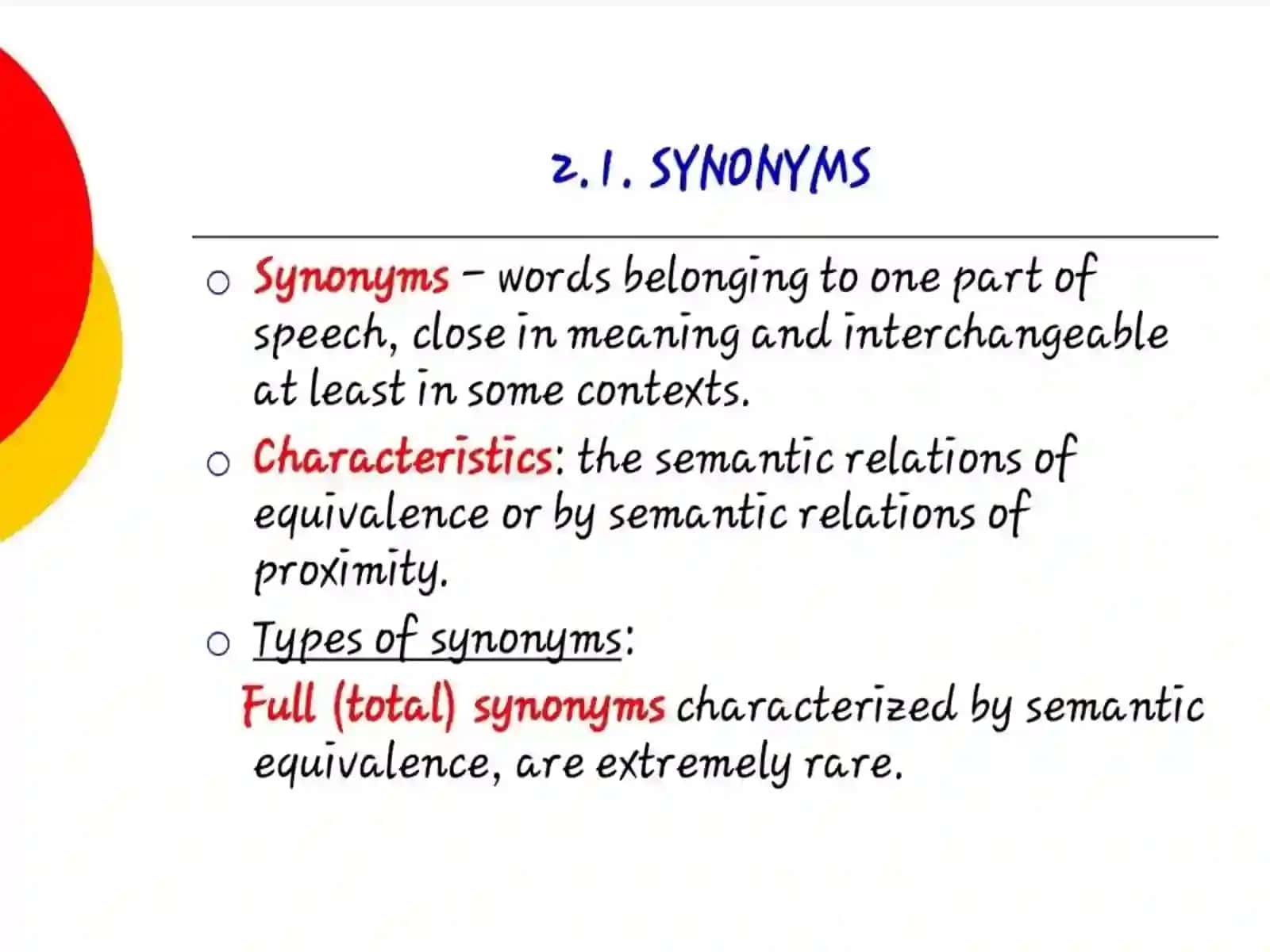 STYLISTIC SYNONYMS 3