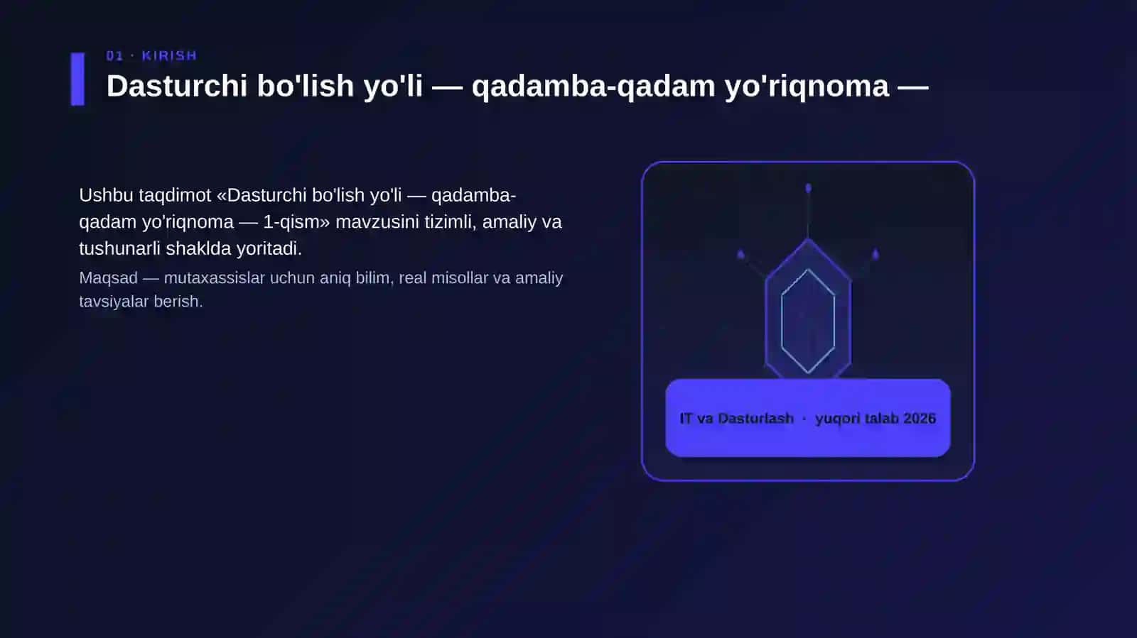 Dasturchi bo'lish yo'li — qadamba-qadam yo'riqnoma — 1-qism 3