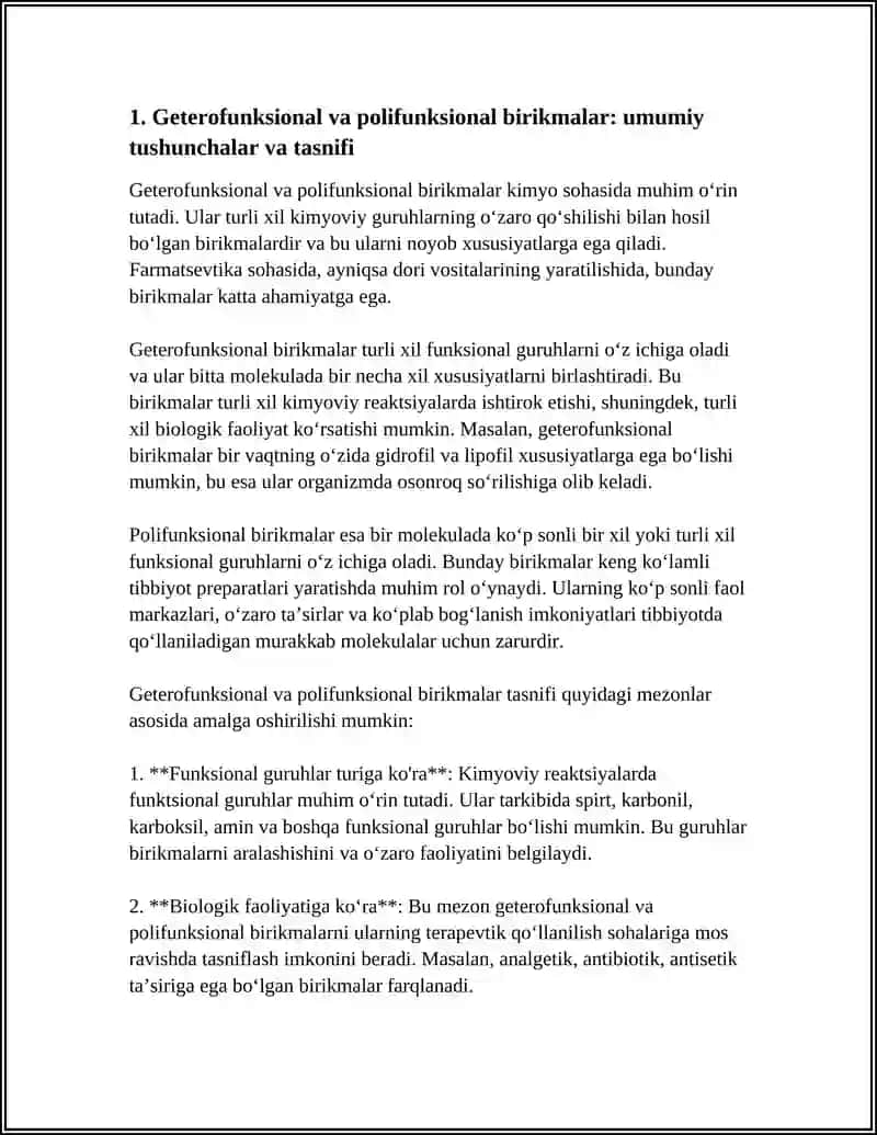GETEROFUNKSIONAL VA POLIFUNKSIONAL BIRIKMALAR ASOSIDA ISHLAB CHIQARILGAN ZAMONAVIY DORI VOSITALARI 3