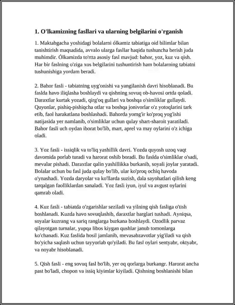 MAKTABGACHA YOSHDAGI BOLALARNI ÓLKAMIZ TABIATI BILAN TANISHTIRISH 3