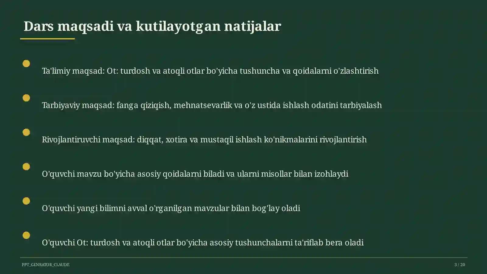 Ot: turdosh va atoqli otlar (6-sinf) 3