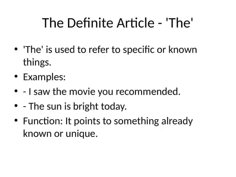 The Function of Articles in the Text 3