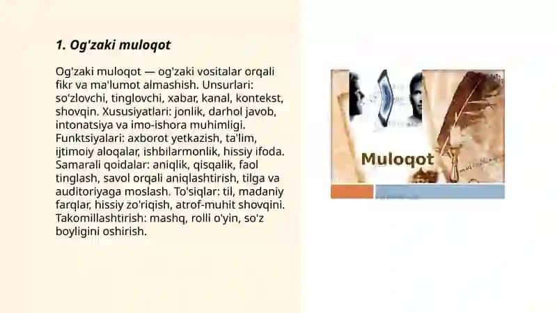 Og'zaki muloqot 3