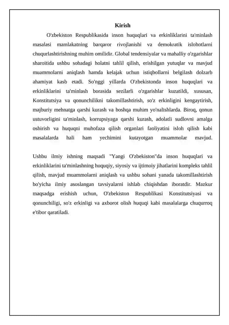 Yangi O'zbekistonda inson huquqlari va erkinliklarini kafolatlashning yaratilishi 3