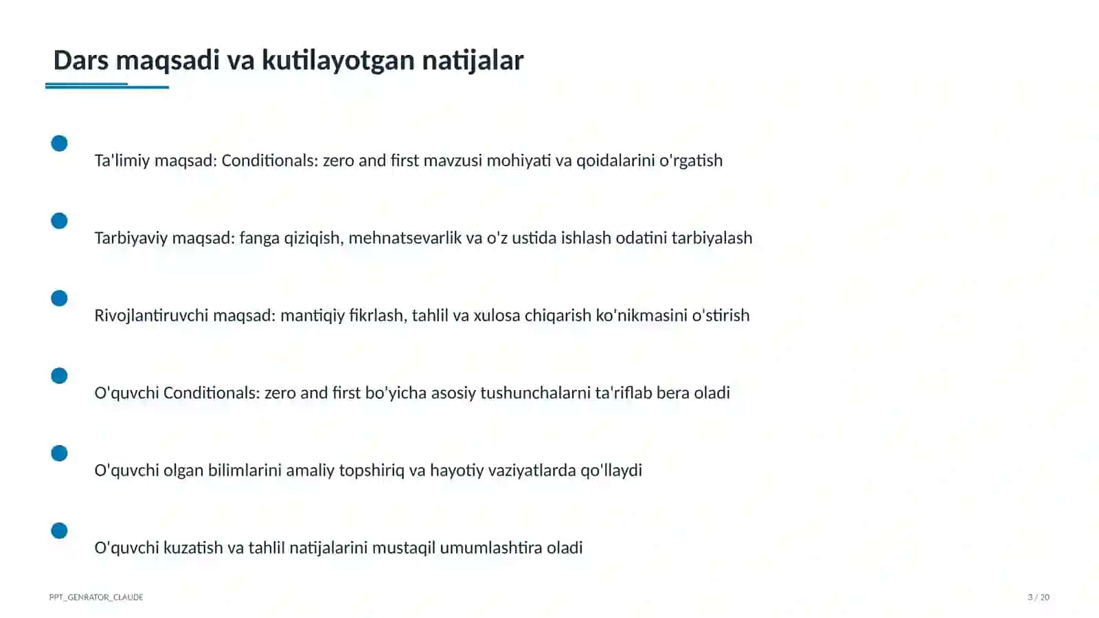 Conditionals: zero and first (8-sinf) 3