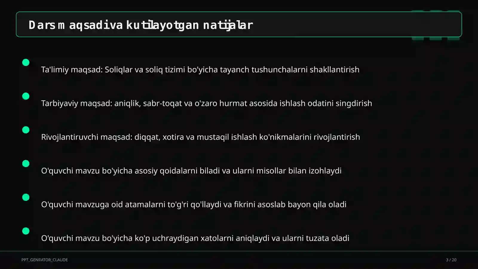 Huquq va iqtisodiyot asoslari (9– 11) — o'qituvchilar uchun 3