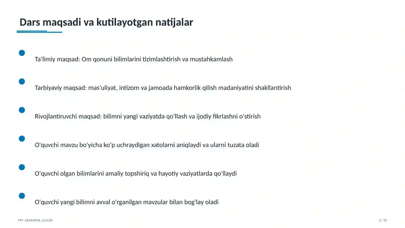 Om qonuni (8-sinf) 3