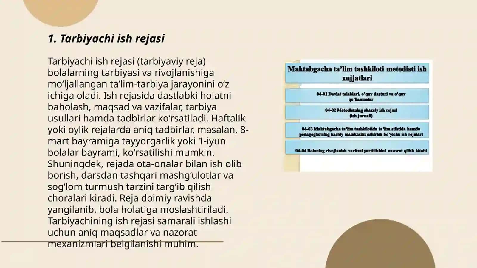 Tarbiyachining ish xujjatlari 3