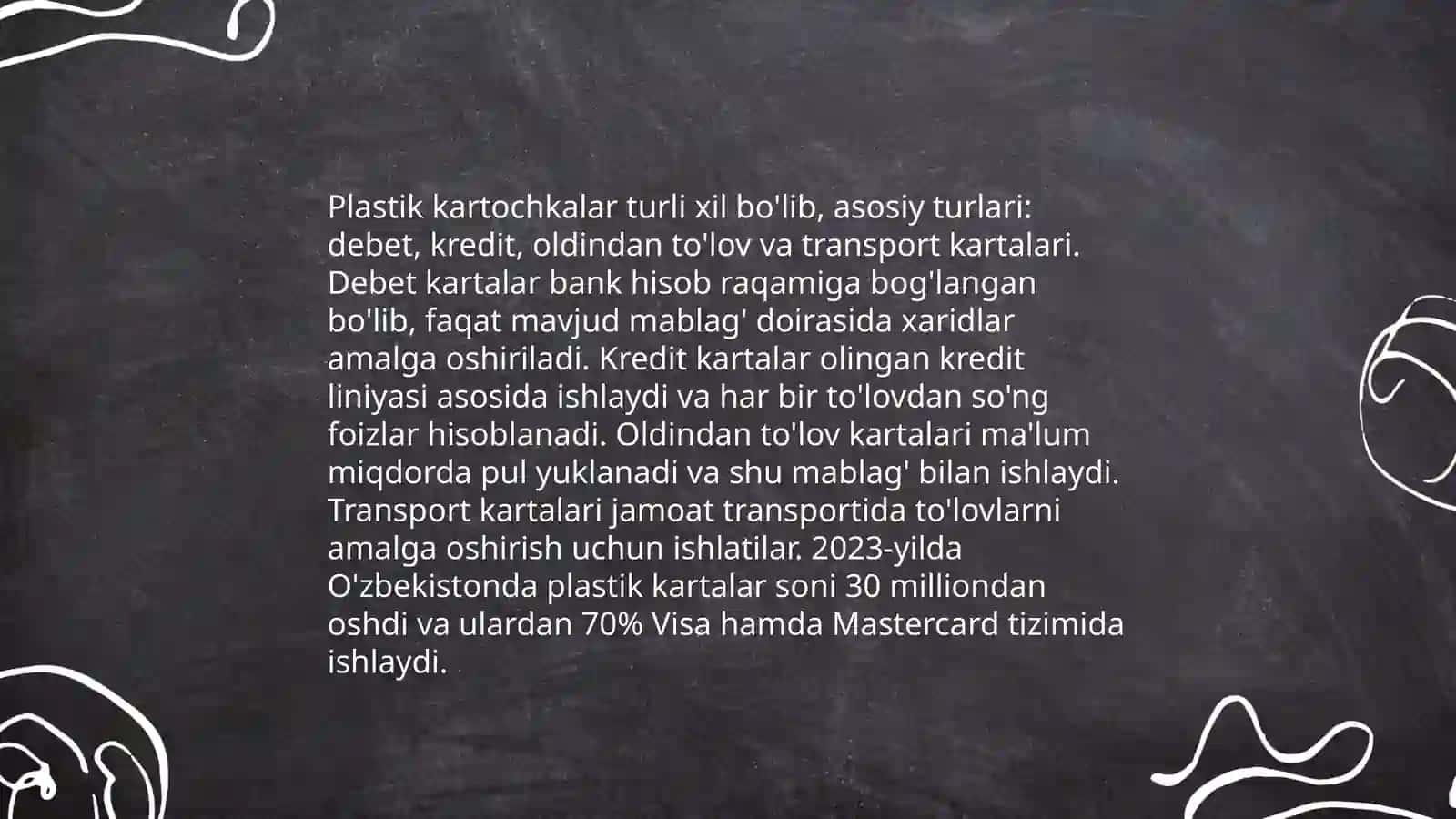Plastik kartochkalar bilan hisob-kitoblar qilish va ularning hisobi 3