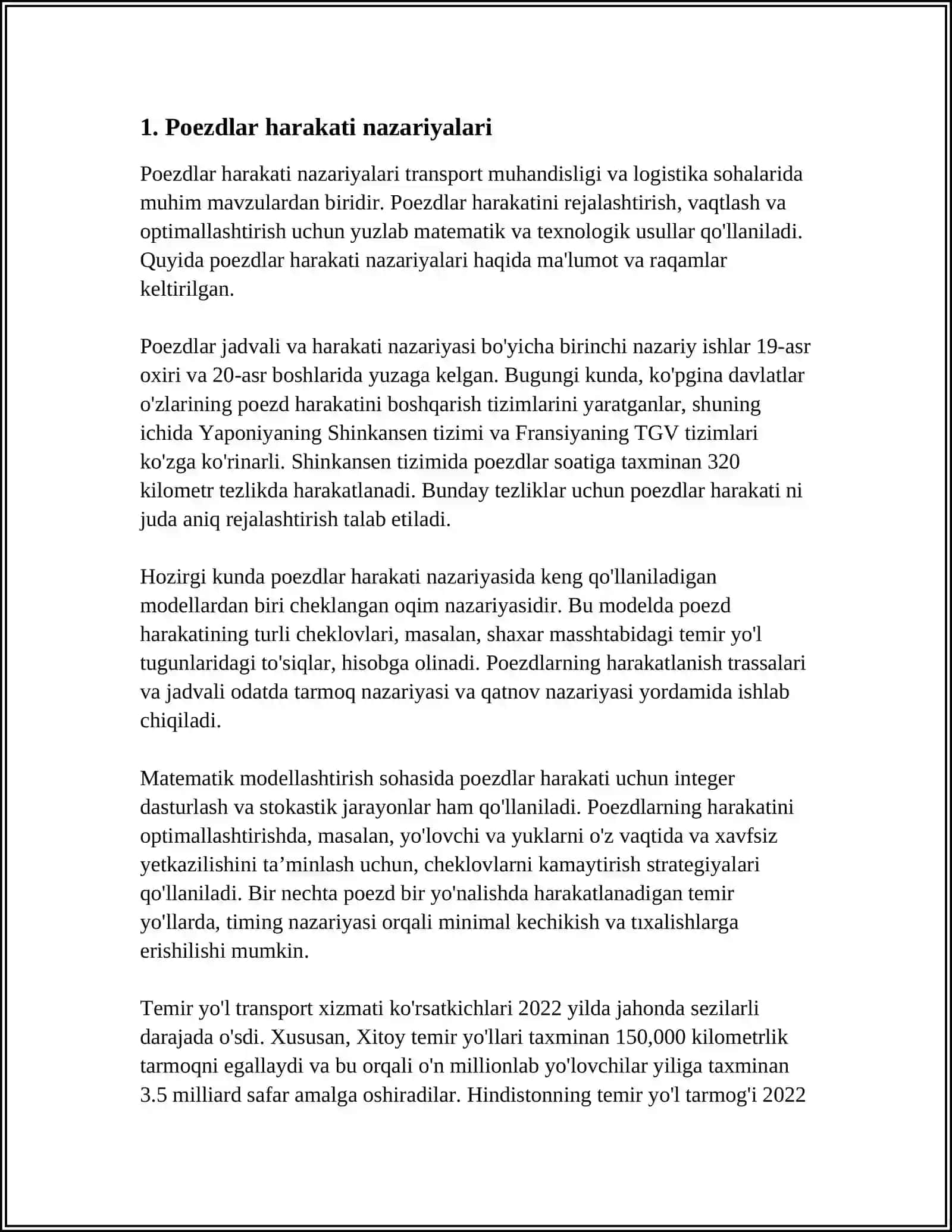 POEZDLAR HAREKETIN SHO'LKEMLESTIRIWDIN' ULIWMALIQ TU'SNIKLERI 3