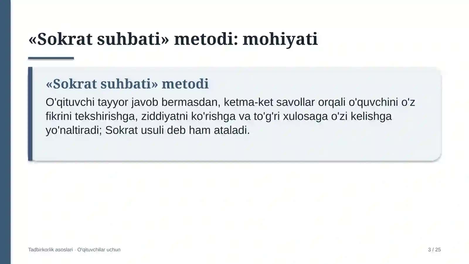 tadbirkorlik asoslari darslarida sokrat suhbati metodidan foydalanish 5947 3