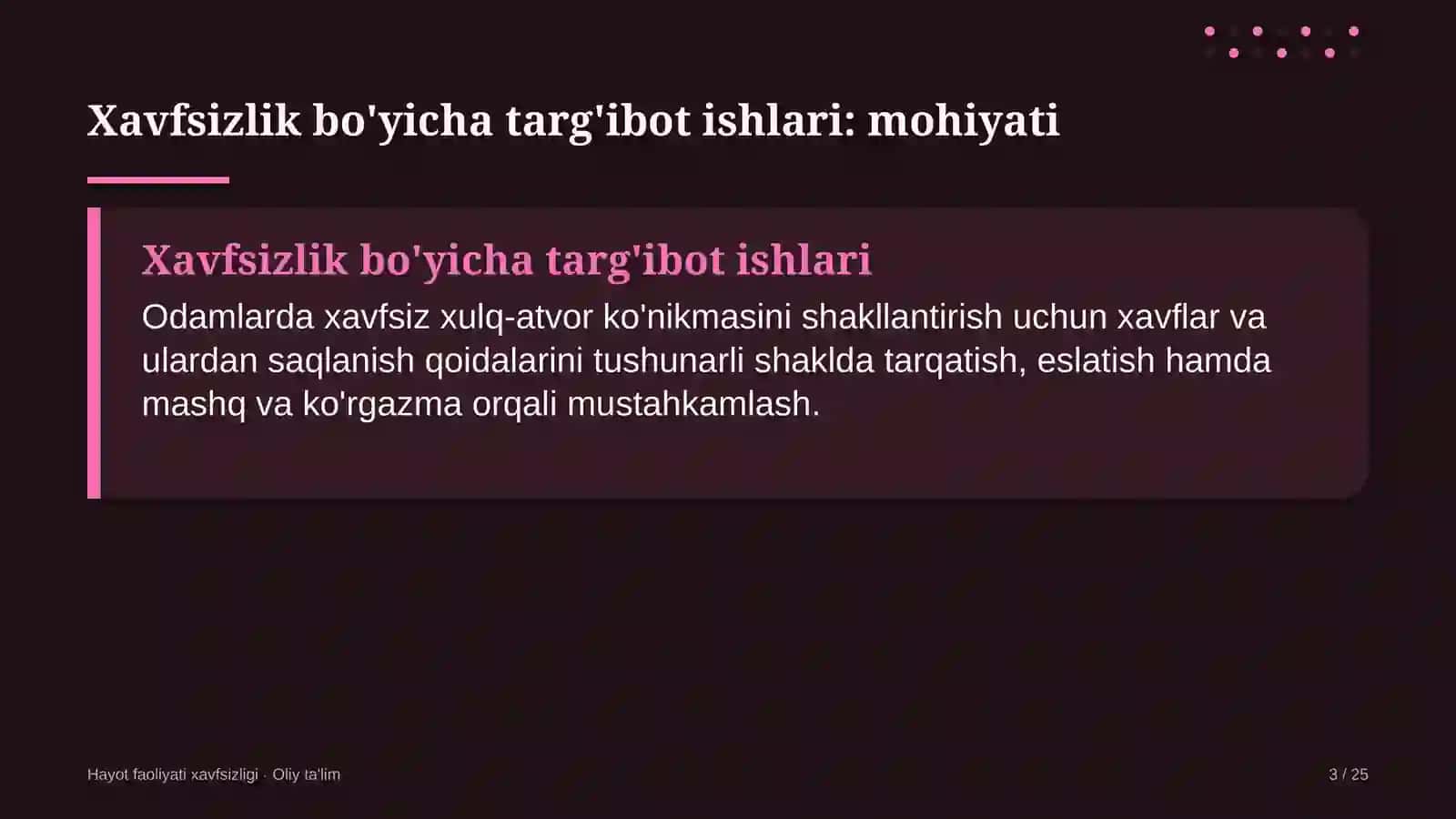 sog'liqni saqlash tizimida xavfsizlik bo'yicha targ'ibot ishlari 8036 3