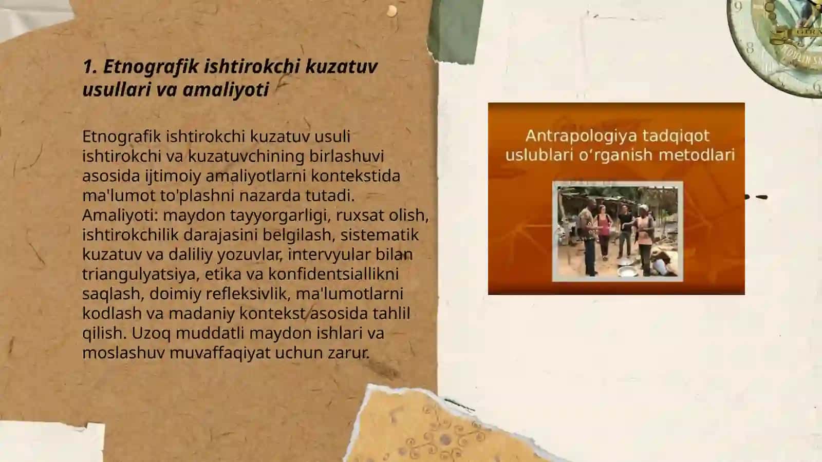 Etnalogiya Va Antropologiyada tadqiqot usullari Va yo’nalishlari 3