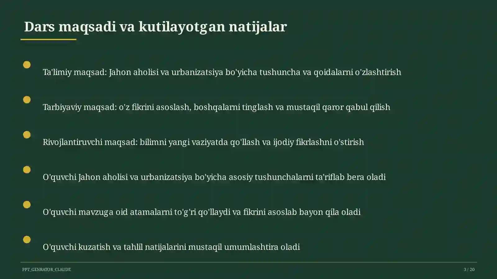 Jahon aholisi va urbanizatsiya (10-sinf) 3