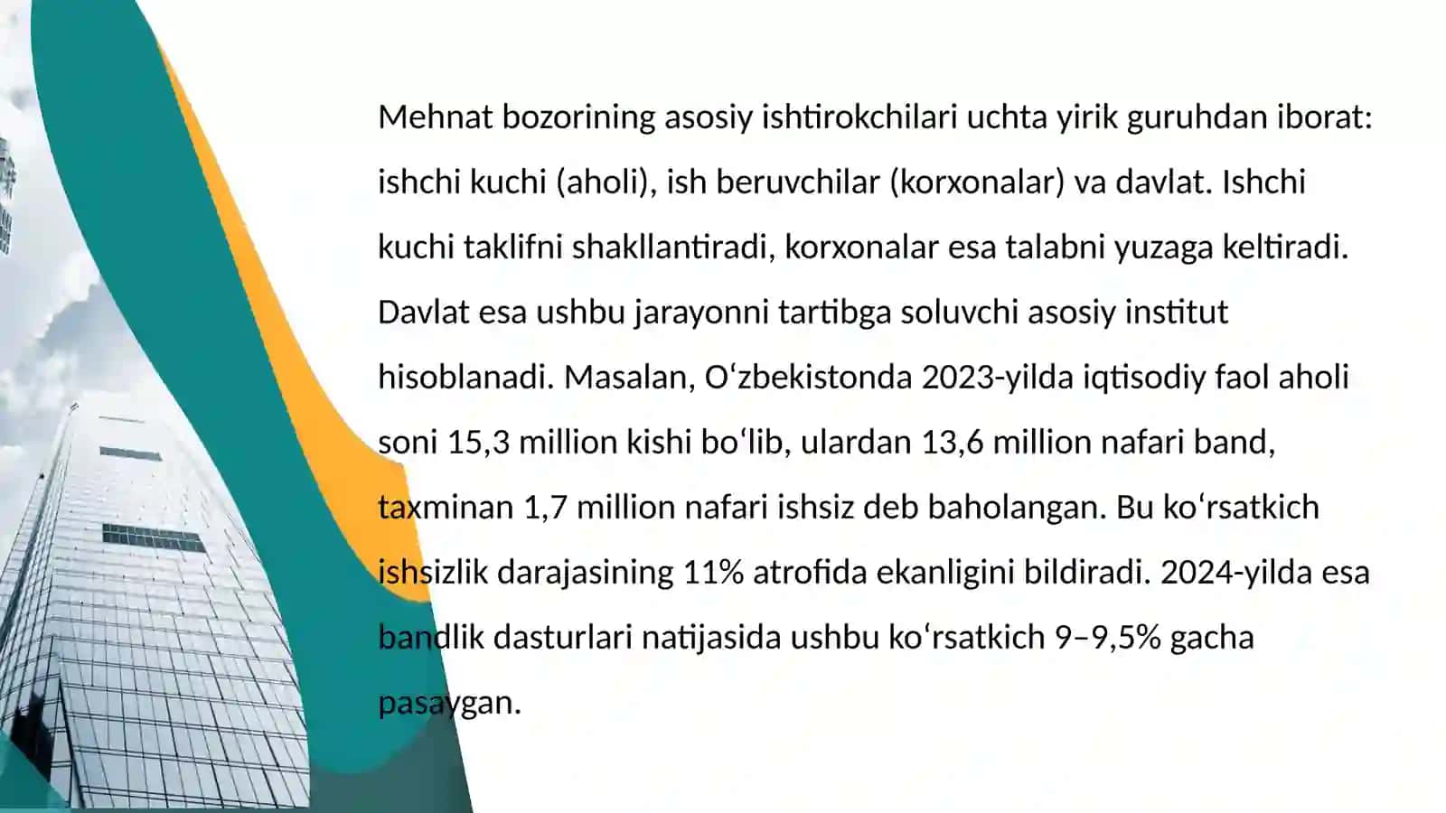 Mehnat bozori va bandlik muammolari: nazariya va amaliy tahlil 3