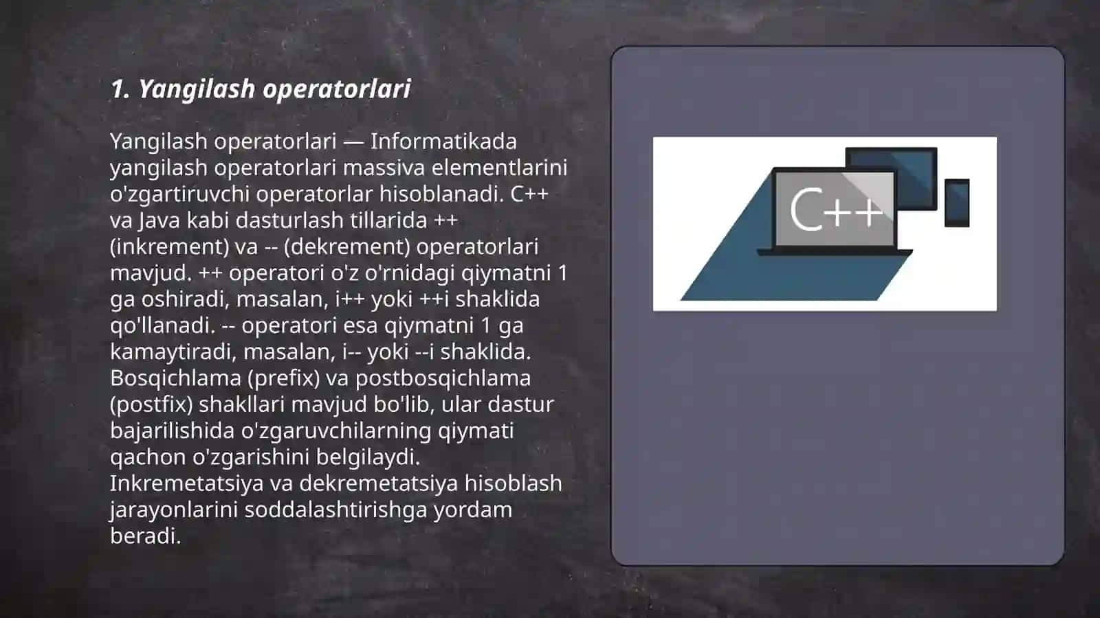 C++ da operatorlar 3