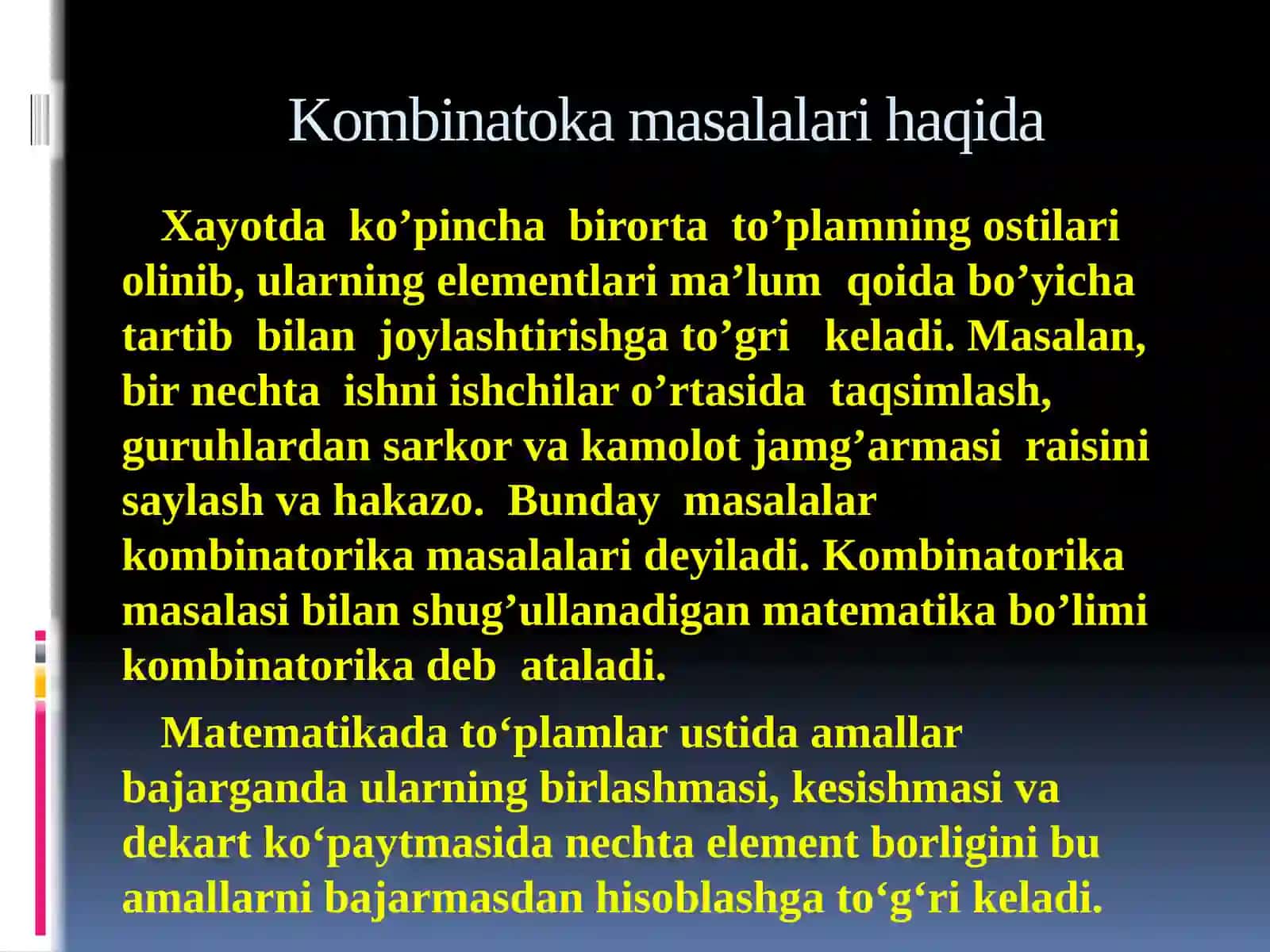 Kombinatorika masalalari 3
