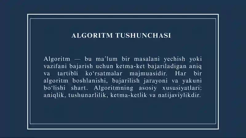 PYTON ALGORITMLAR ASOSLARI 3