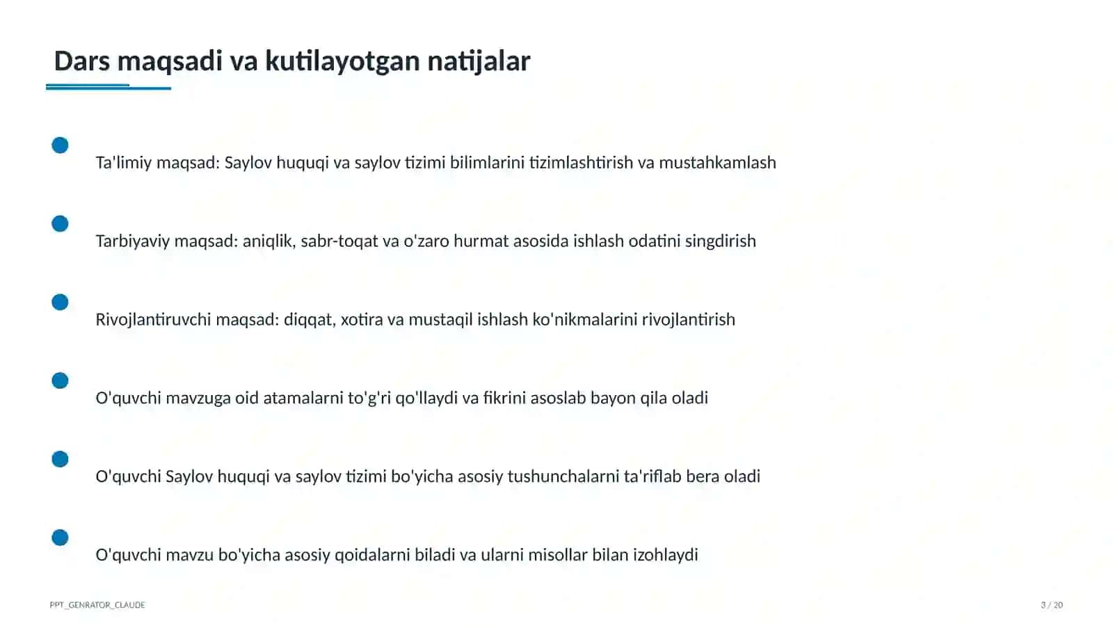 Saylov huquqi va saylov tizimi (10-sinf) 3