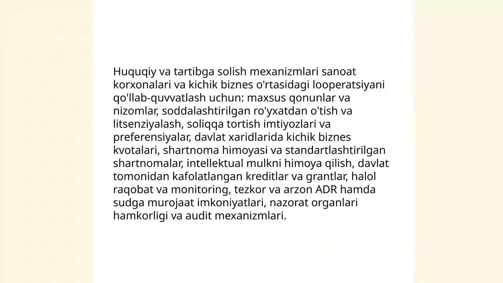 Sanoat korxonalarida kichik biznes bilan looperatsiya aloqalarini rivojlantirishning asosiy yo' nalishlari 3