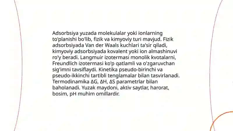 Adsorbsiya jarayonlari 3