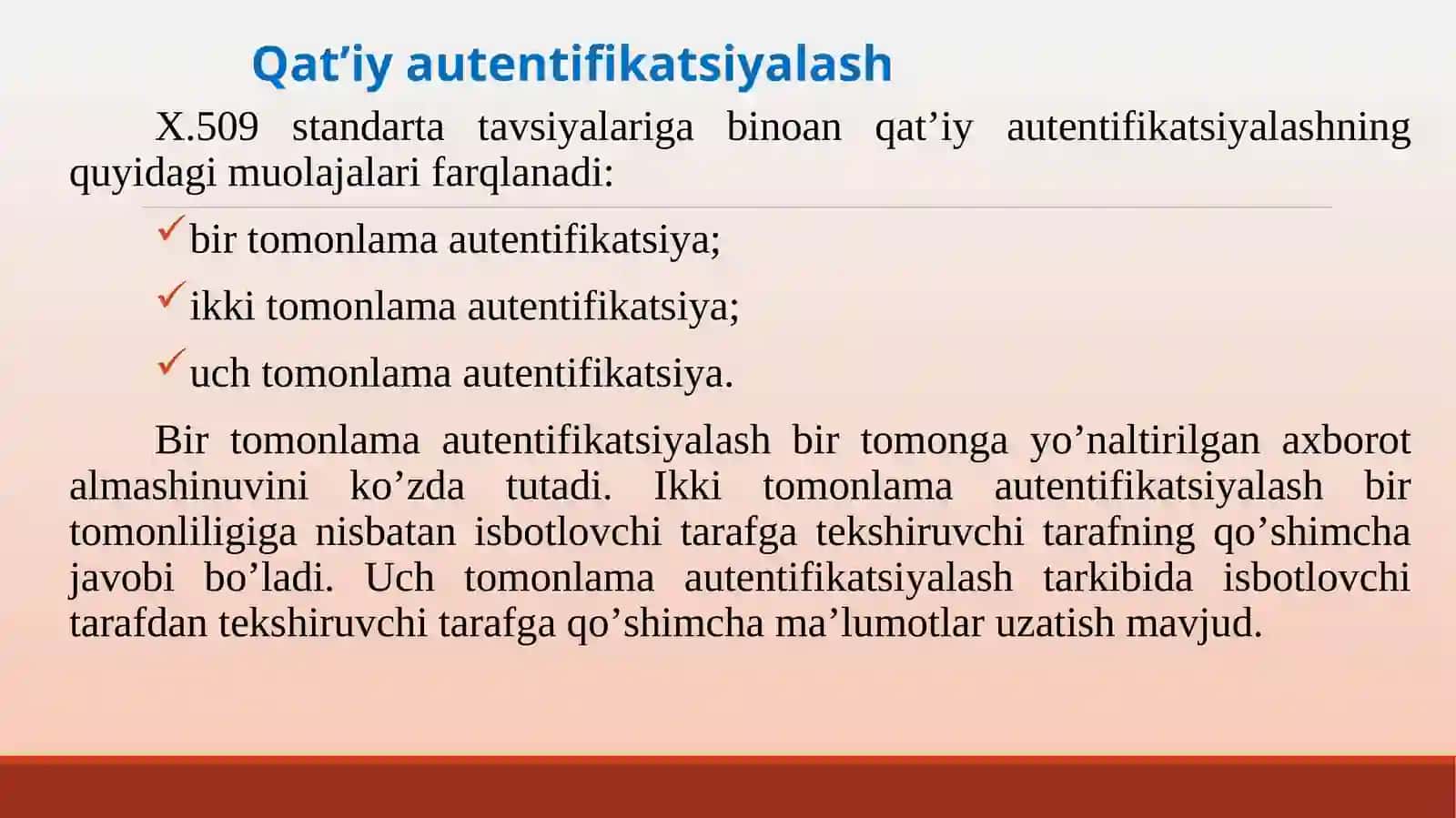 QAT’IY AUTENTIFIKATSIYALASH. FOYDALANUVCHILARNI BIOMETRIK IDENTIFIKATSIYALASH VA AUTENTIFIKATSIYALASH 3