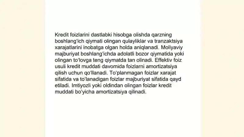 bank kreditlari boyicha foiz to'lovlarni hisobga olish 3