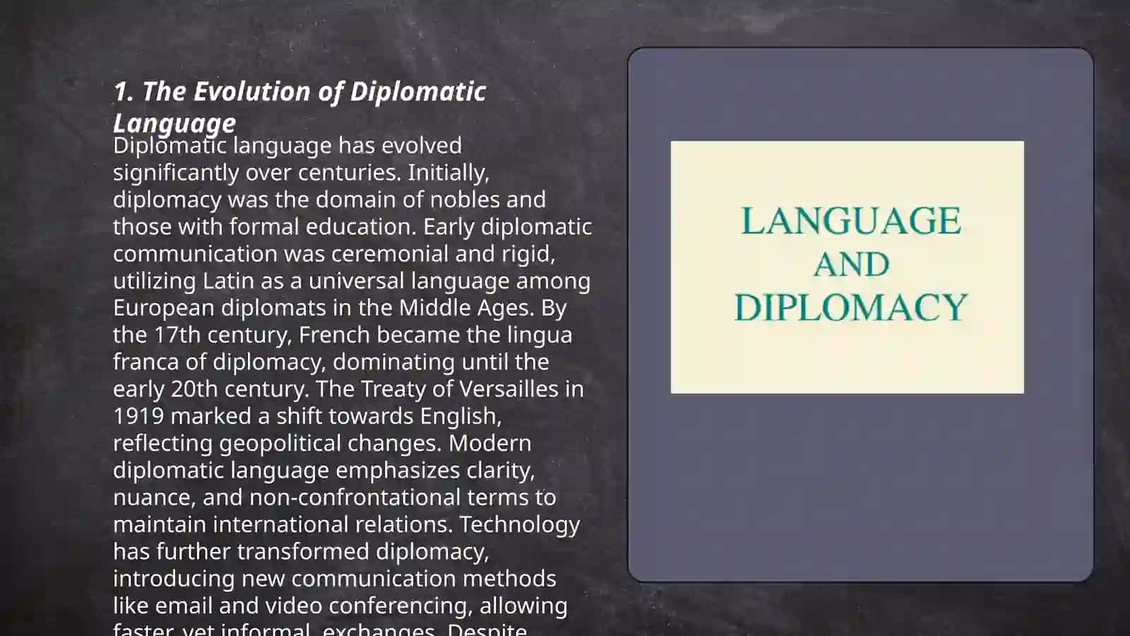 The Language of Diplomacy 3