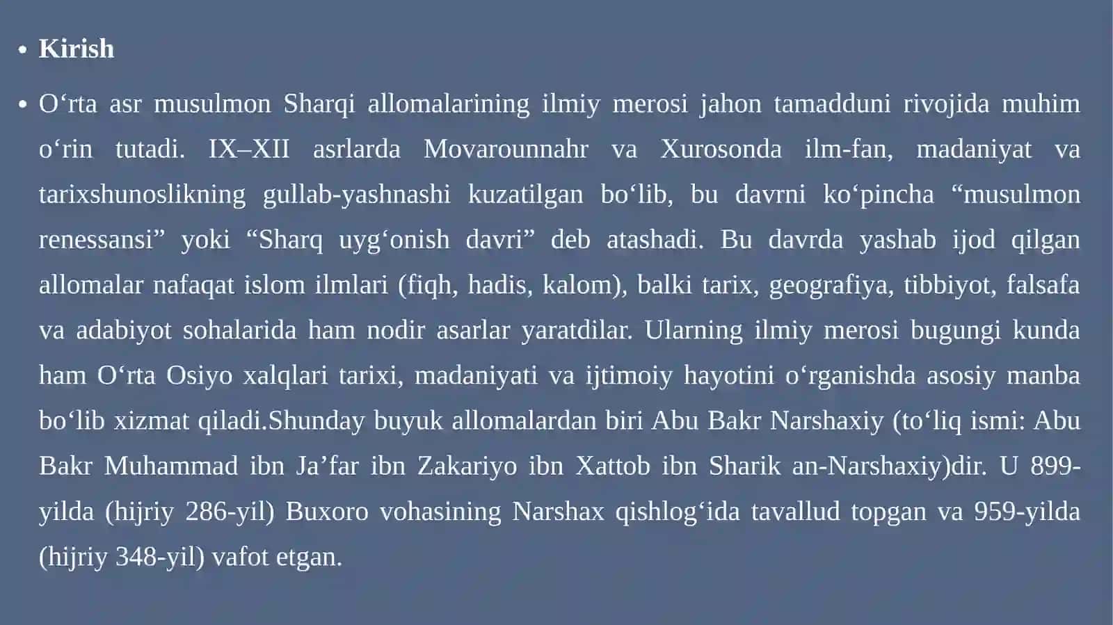 Abu Bakr Narshaxiy (899–959) 3