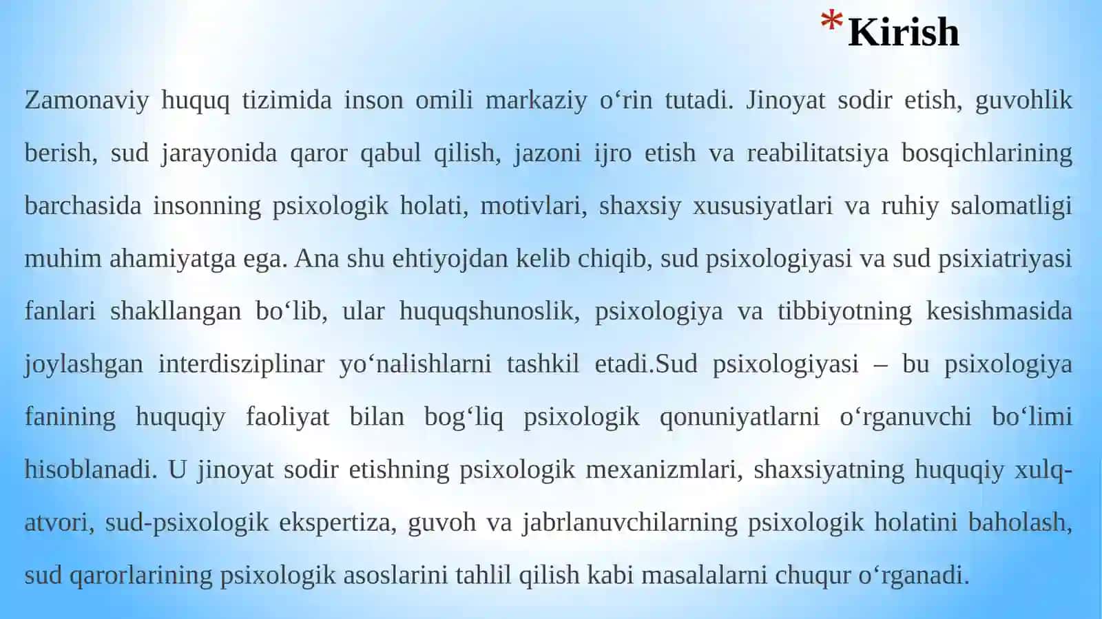 Sud psixologiyasining predmeti, vazifalari va metodlari 3
