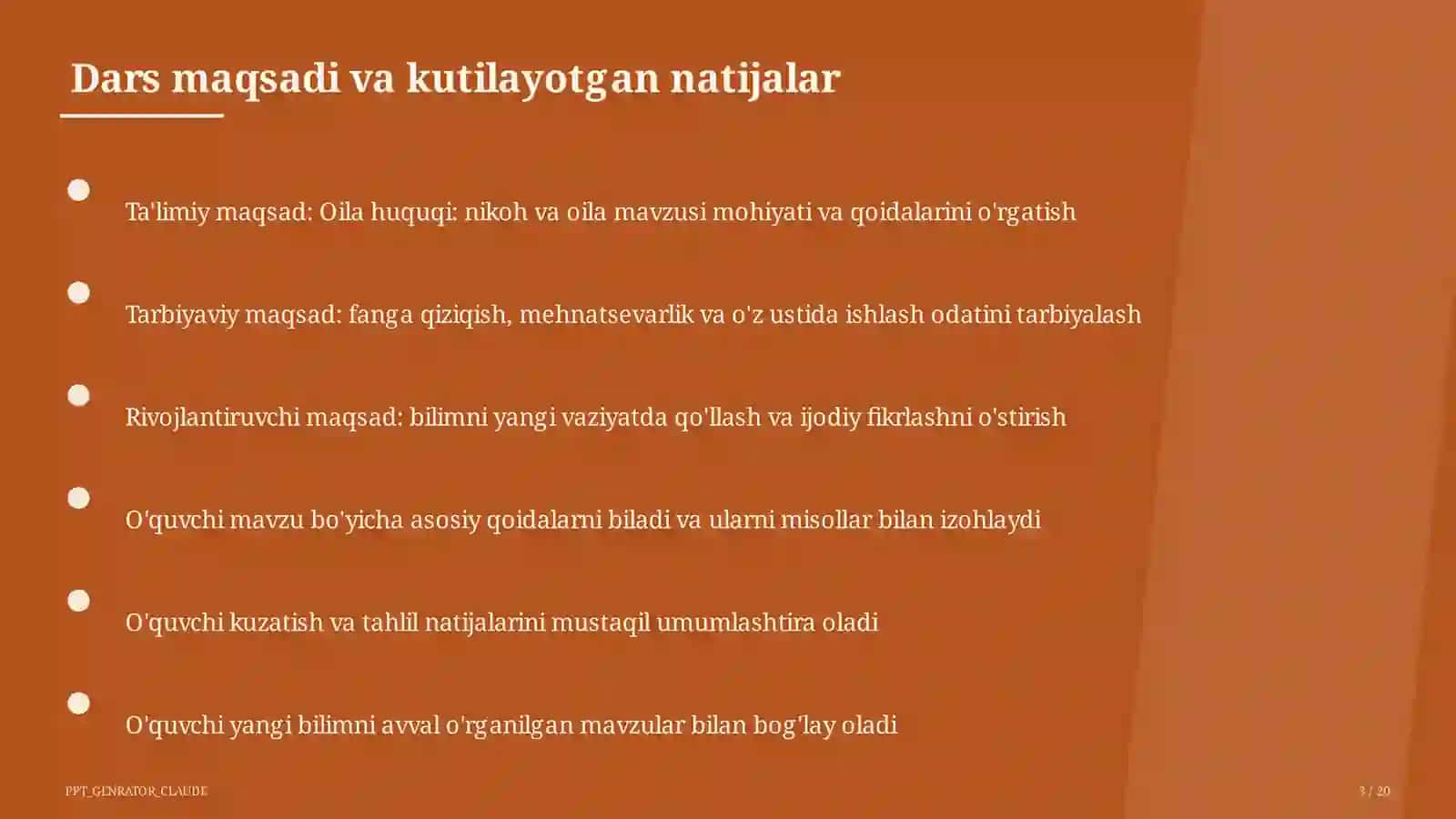 Familia huquqi: nikoh va oila (9-sinf) 3