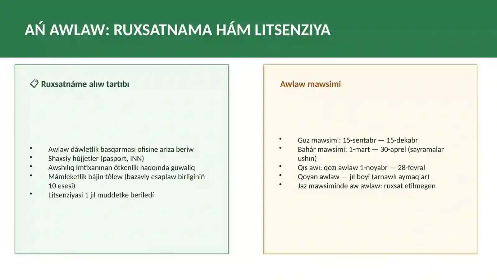 Ekologiya huqıqı páninen o'z betinshe jumisi 3
