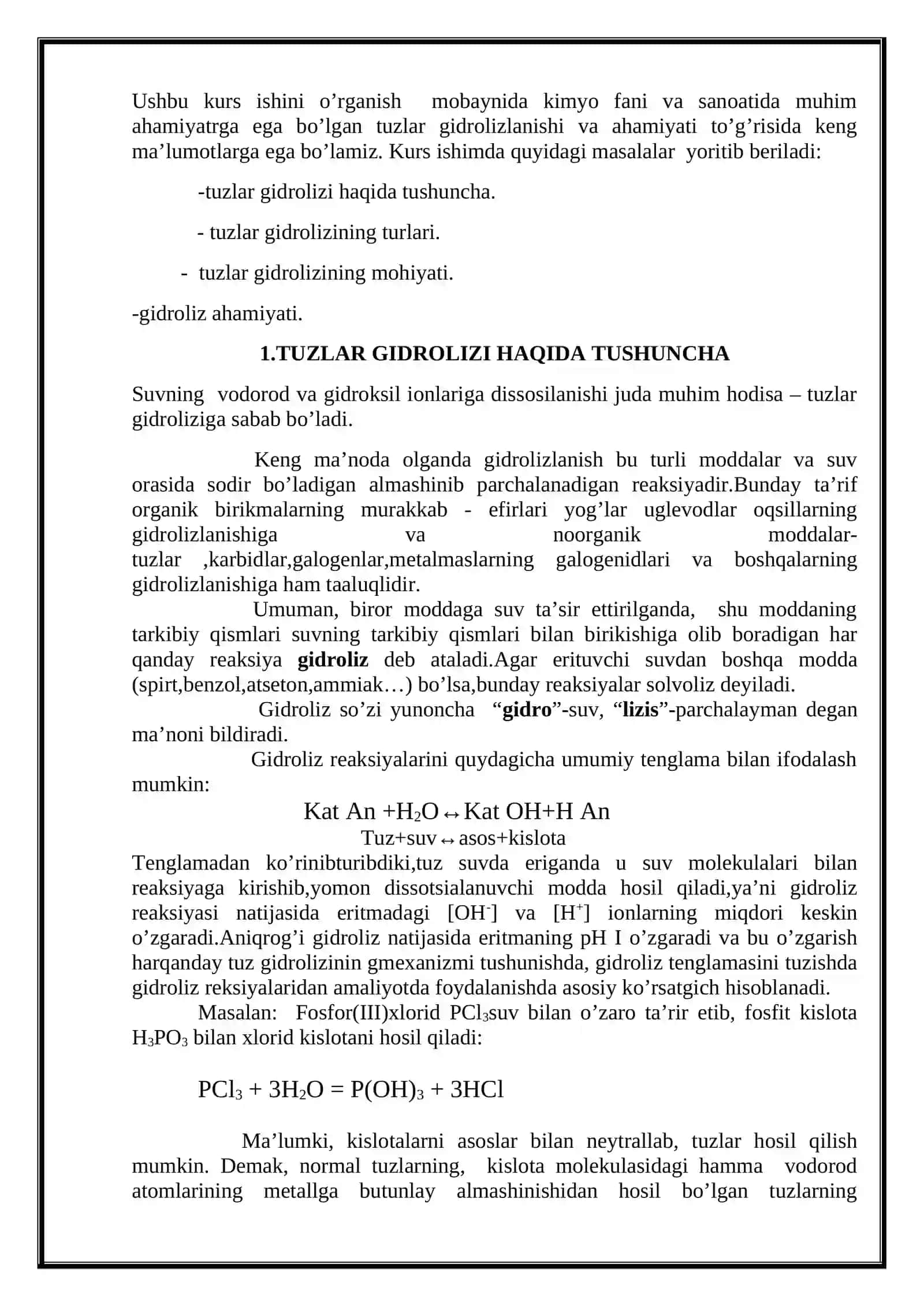 Tuzlarning gidrolizlash 3