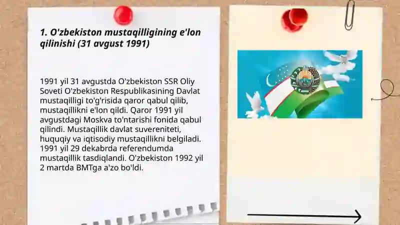 O'zbekiston mustaqilligining e'lon qilinishi va xalqaro maydonda tan olinishi 3