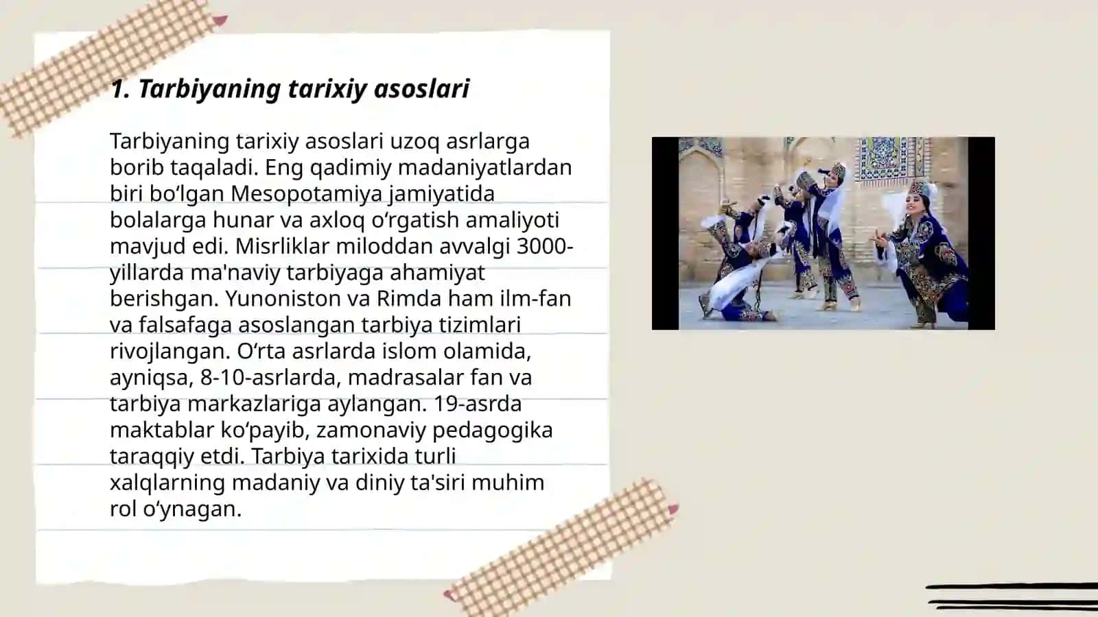 Tarbiyaning tarixiy va milliy asoslari unda urf odatlarning tutgan õrni 3