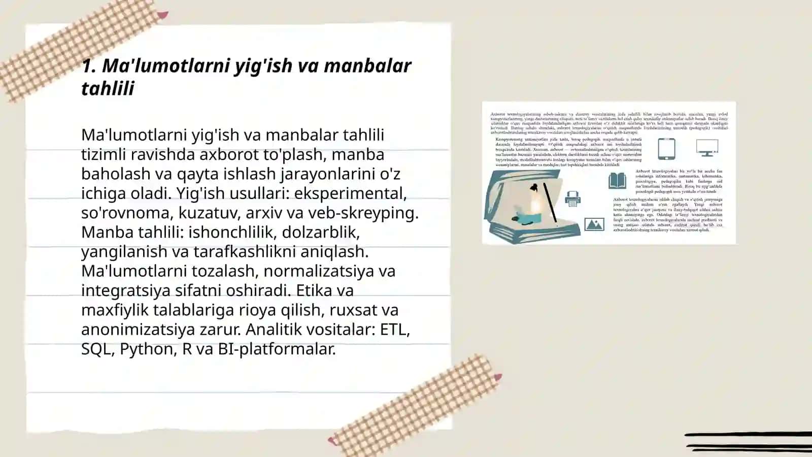 Ma'lumotlar va axborot tahlil texnologiyalariga obzor 3