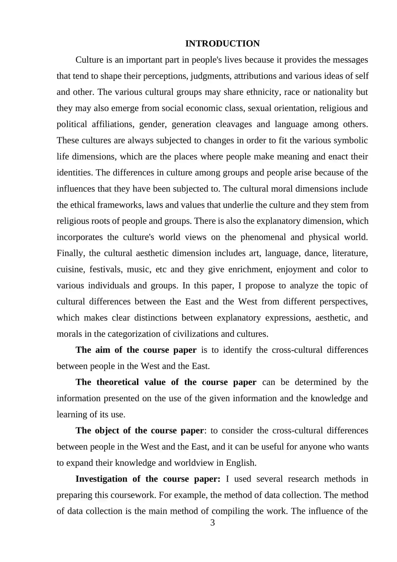 INDENTIFYING CROSS-CULTURE DIFFERENCE BETWEEN WESTERN AND EASTERN 3