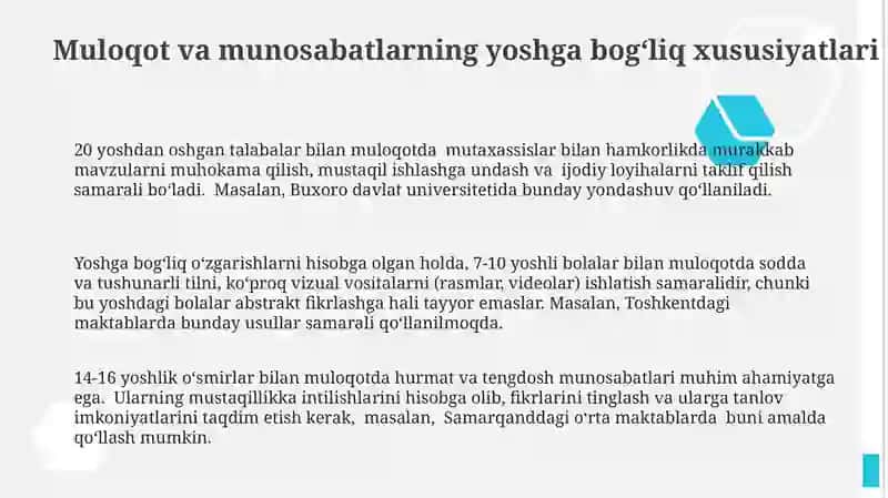 Muloqot va munosabatlarning yoshga bog‘liq xususiyatlari 3