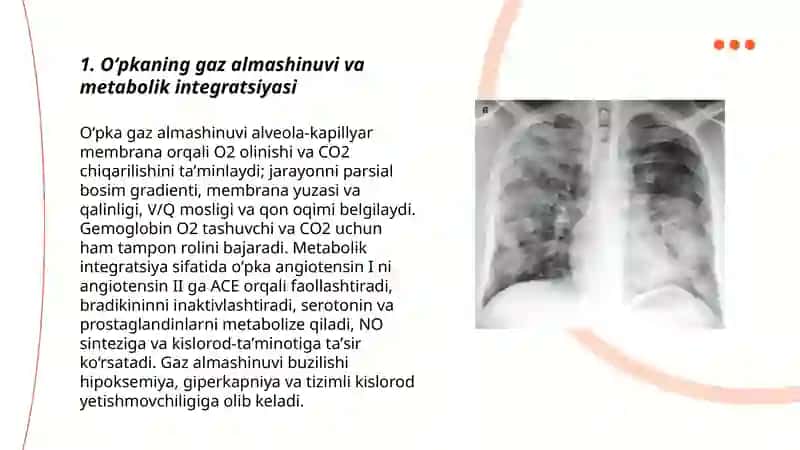 Oʻpkaning metabolik funksiyalari va ularning buzilishi 3