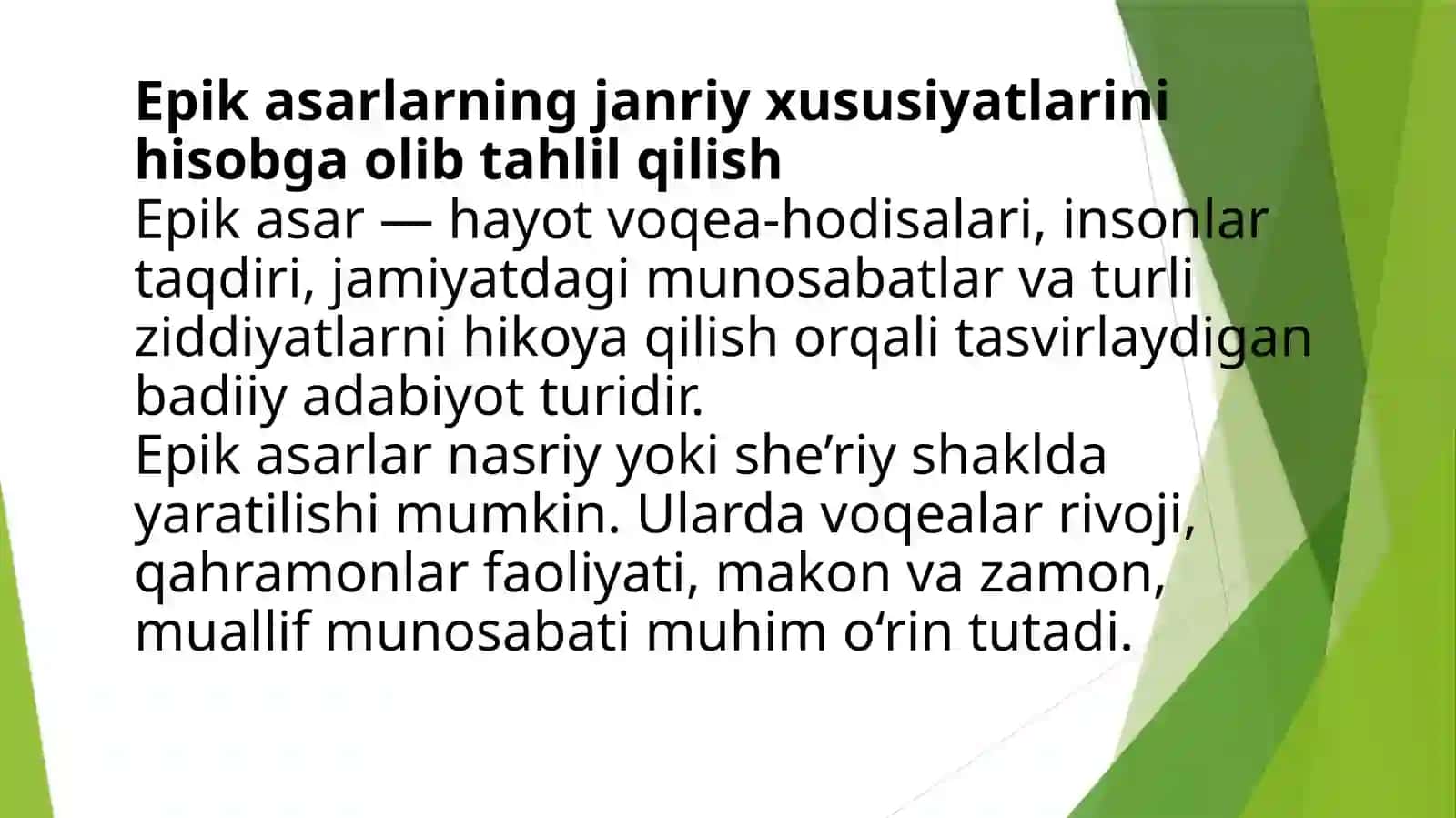 Epik asarlar tahlili, matn ustida ishlash yo‘llari (“Xamsa” dostonlari misolida) 3