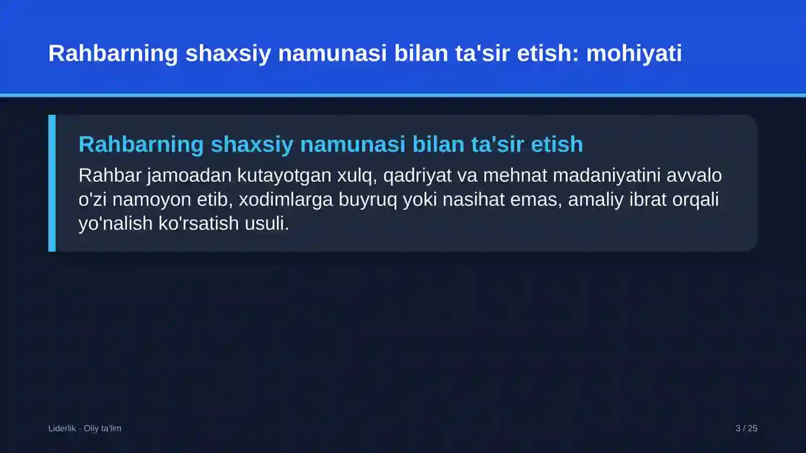 qayta tiklanuvchi energetikada rahbarning shaxsiy namunasi orqali ta'sir etish 4723 3