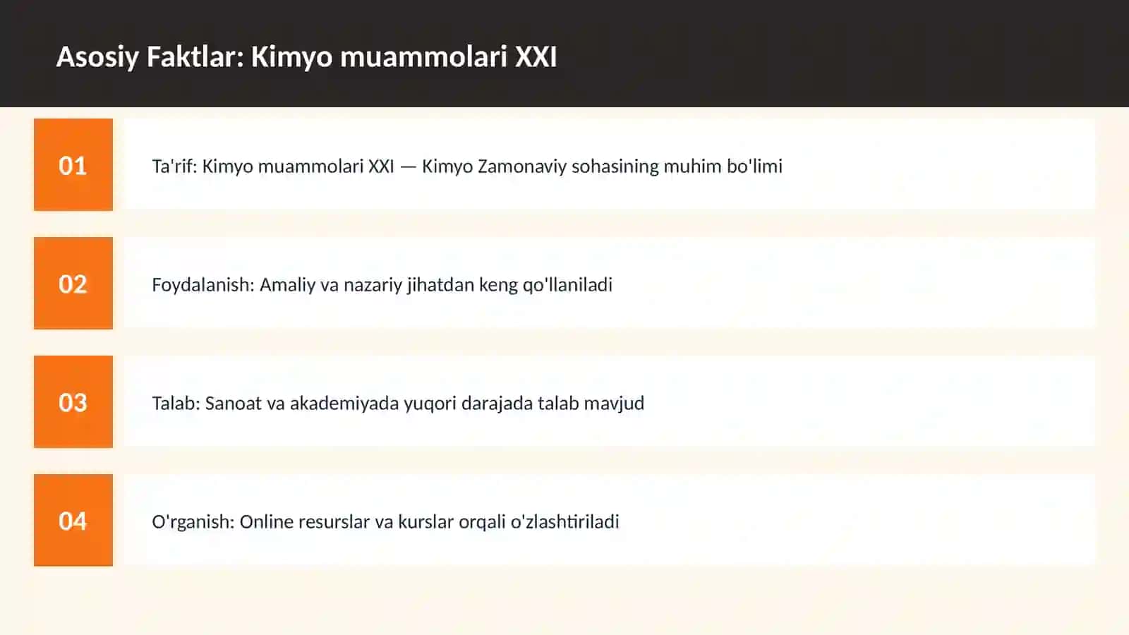 Kimyo muammolari XXI 3