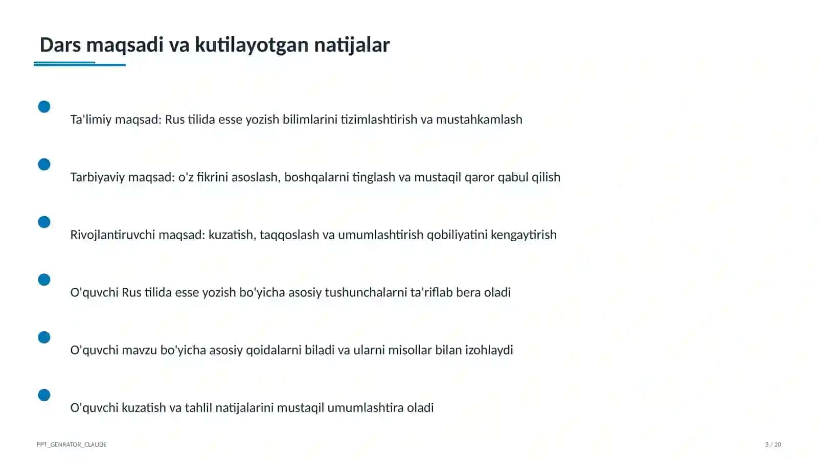 Rus tilida esse yozish (11-sinf) 3