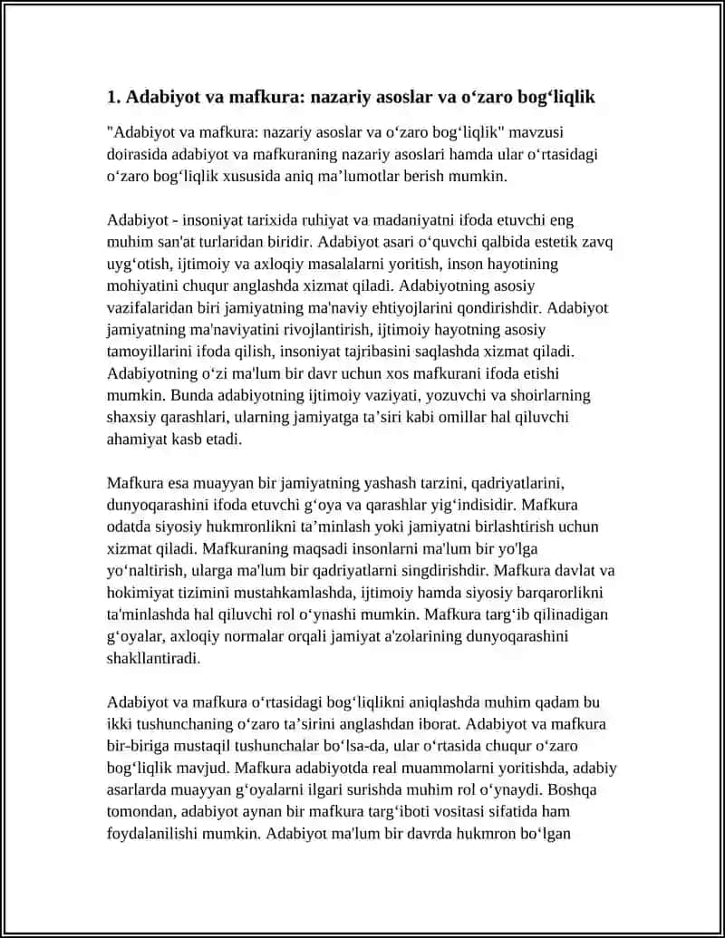 Adabiyot va mafkura: nazariy asoslar va o‘zaro bog‘liqlik 3
