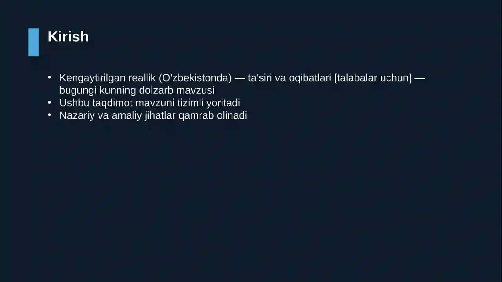 Kengaytirilgan reallik (O'zbekistonda) — ta'siri va oqibatlari [talabalar uchun] 3