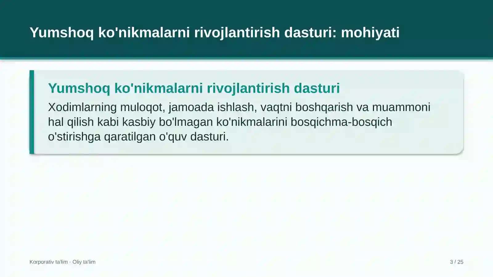 Davlat qo'riqxonalarida yumshoq ko'nikmalarni rivojlantirish dasturi 3